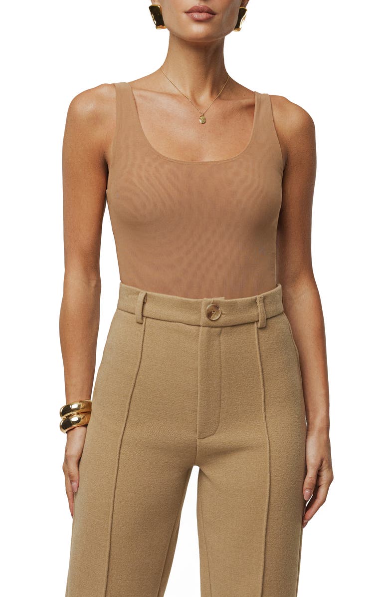 JLUXLABEL Tank Bodysuit, Main, color, Pecan