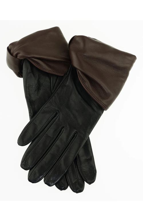 Paula Rowan Julie Two Tone Leather Gloves in Black/Bordeaux  product