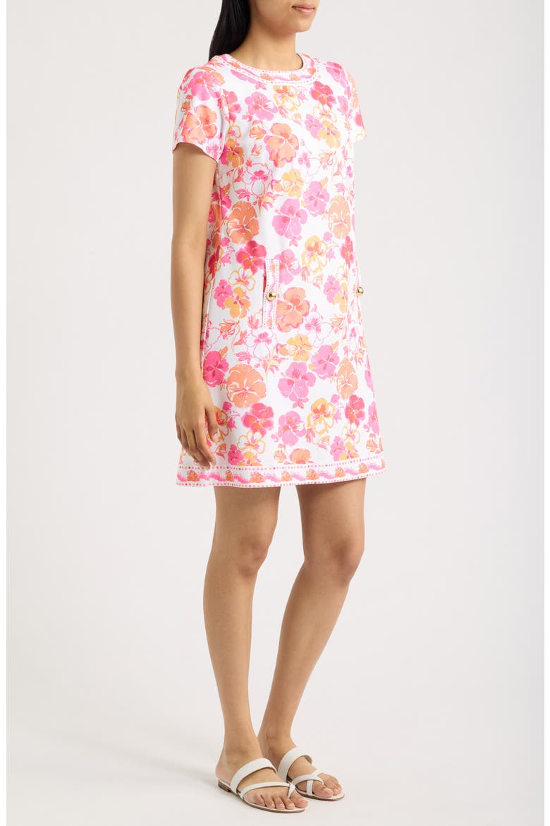 Linnea Floral Print Sheath Dress, Alternate, color, RESORT WHITE PANSY FANSY