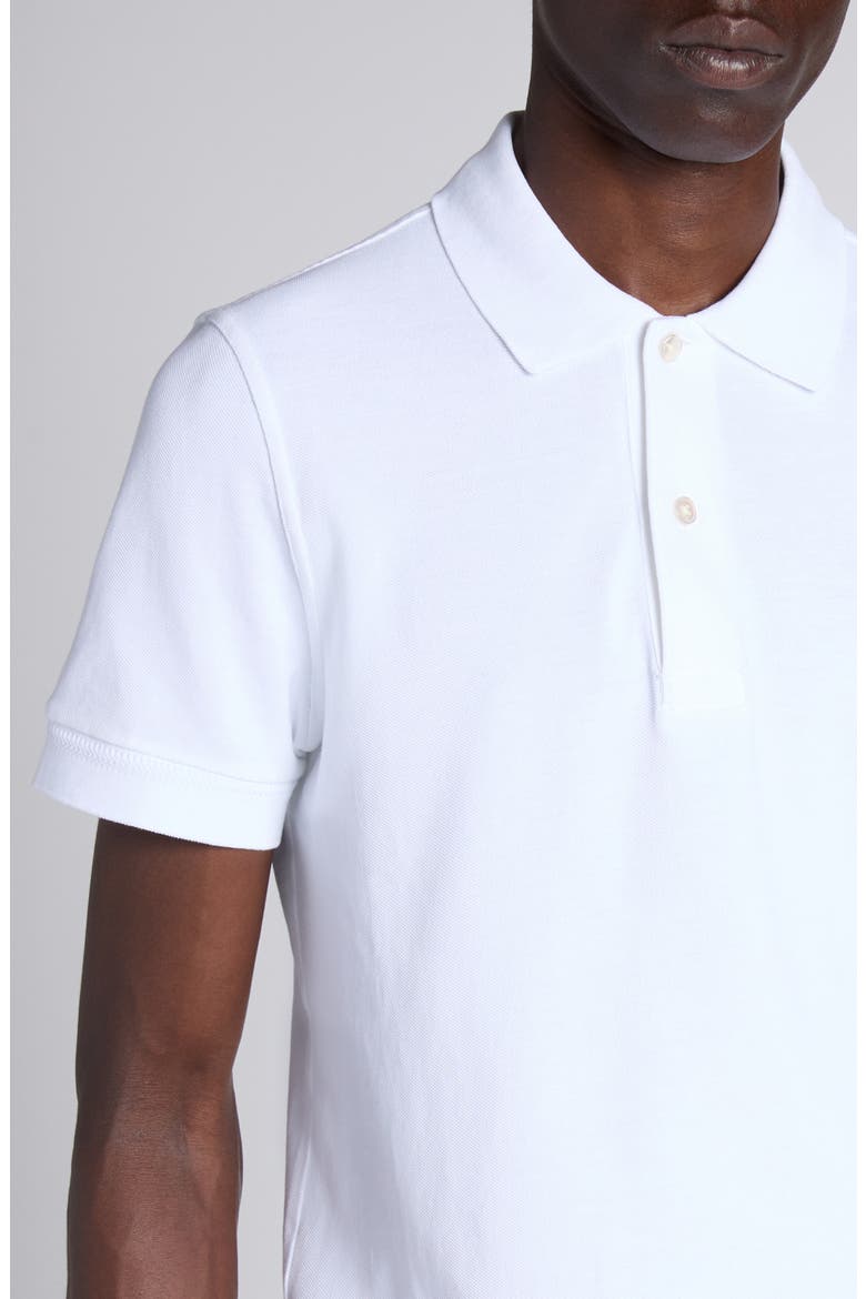Lyocell & Cotton Piqué Polo, Alternate, color, AW002 WHITE