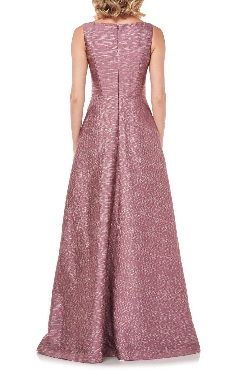 Kay Unger Sophie Shangtung Jacquard Maxi Romper, Alternate, color, 