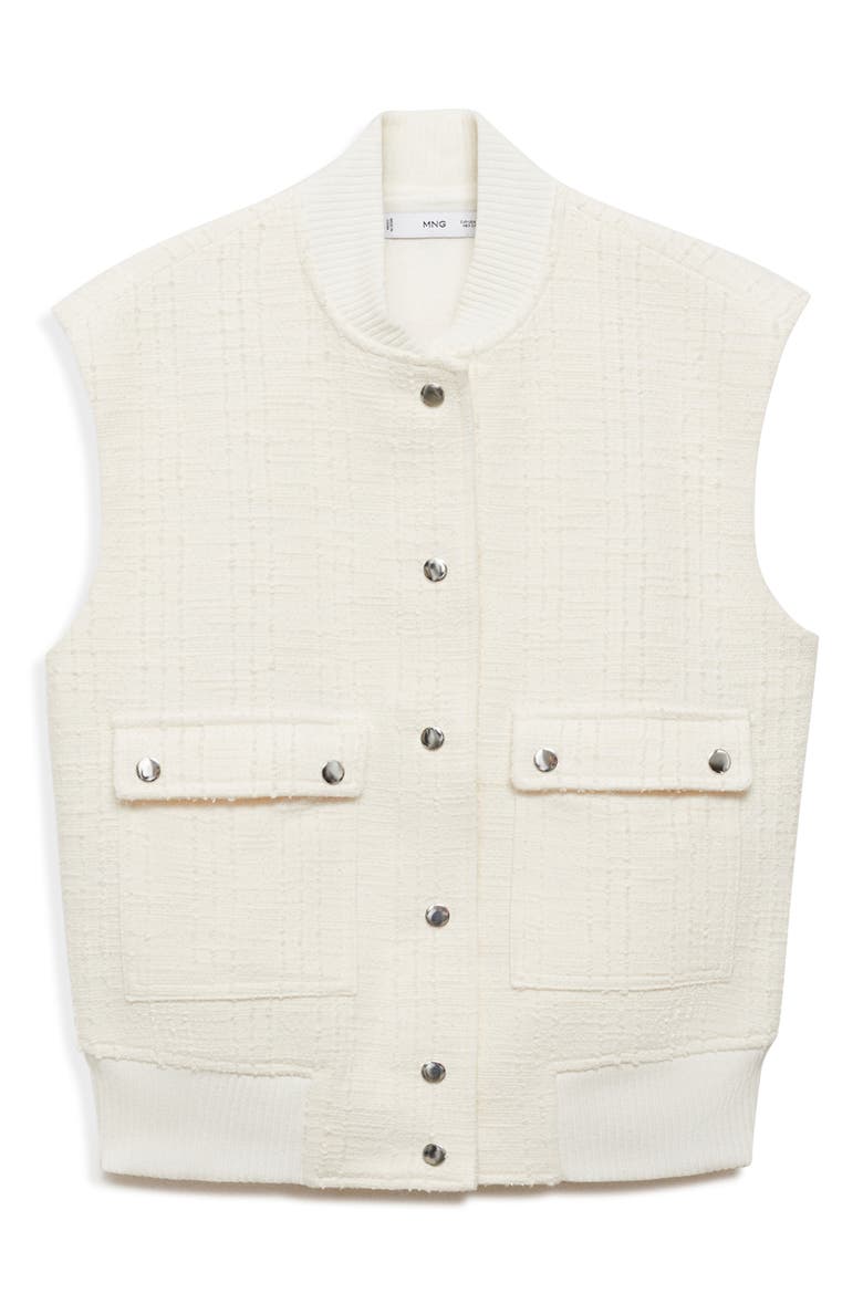 Tweed Cargo Vest, Alternate, color, OFF WHITE