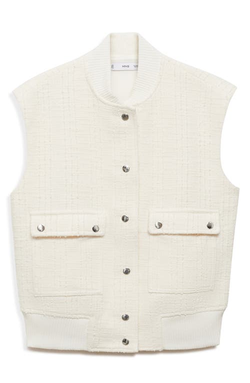 Mango Tweed Cargo Vest In Off White