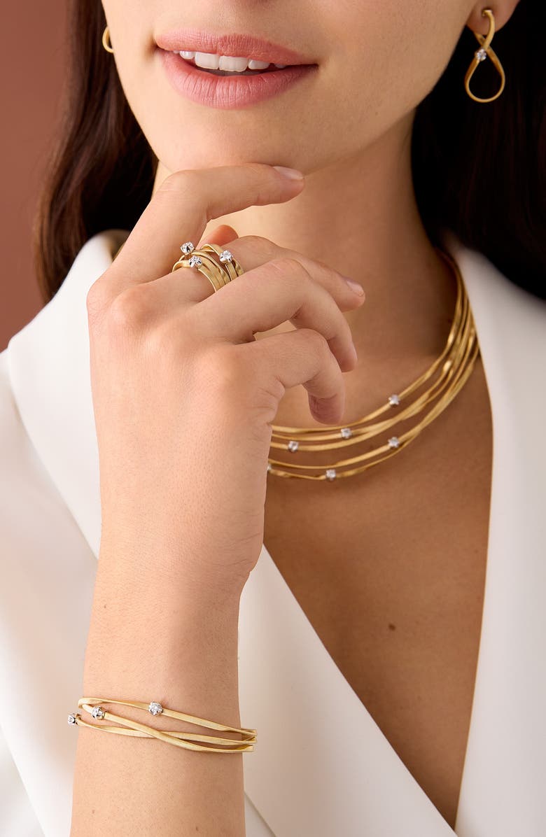 Marco Bicego Marrakech Diamond Stack Coil Ring, Alternate, color, 18K Yellow/White Gold