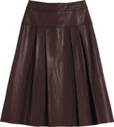 Desigual Pleated Leather Midi Skirt