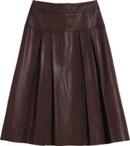 Desigual Pleated Leather Midi Skirt