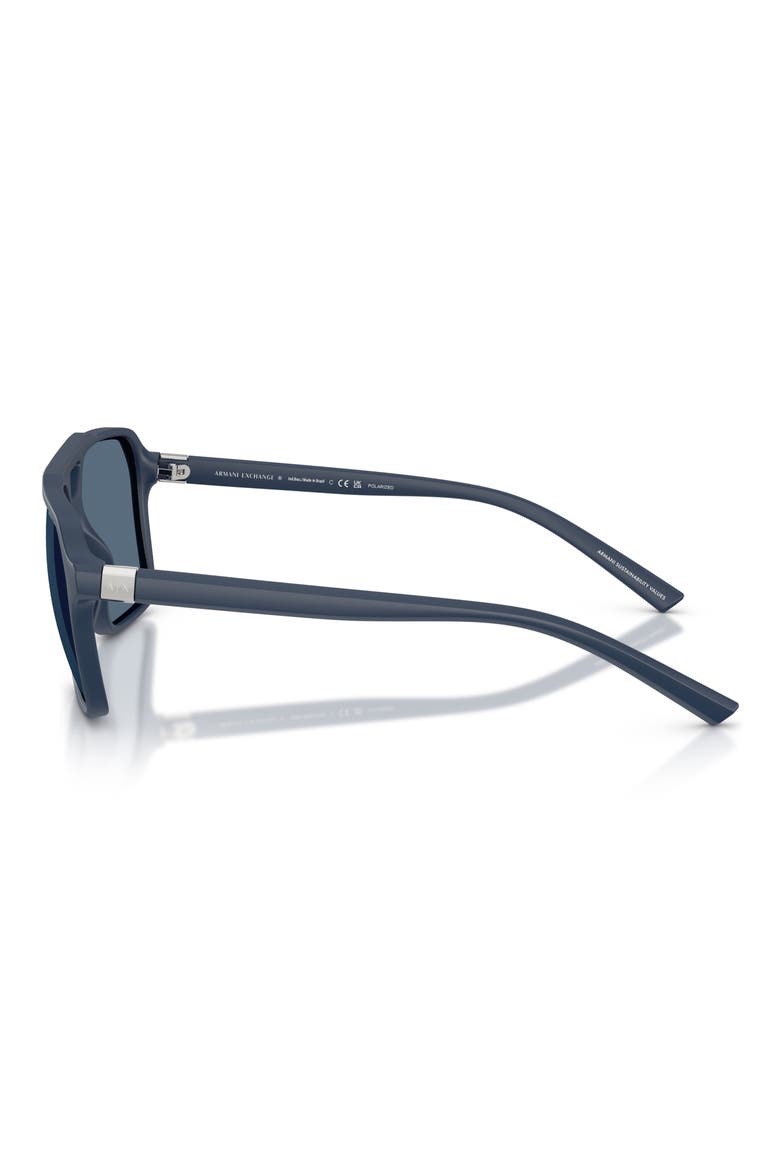 57mm Pilot Sunglasses, Alternate, color, MATTE BLUE / DARK BLUE