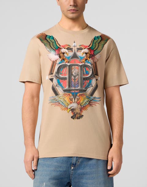 Round Neck T-Shirt Eagle Tattoo Men