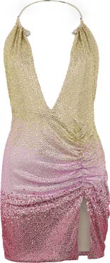 PHILIPP PLEIN Open Back Mini Dress Piercing Strass Women