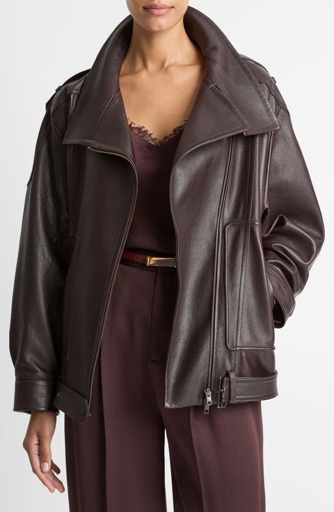 Oversize Leather Biker Jacket