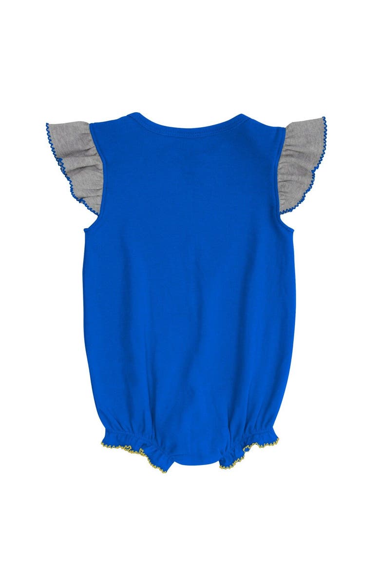 Outerstuff Girls Newborn & Infant Royal/Heathered Gray Los Angeles Rams All The Love Bodysuit Bib & Booties Set, Alternate, color, Royal