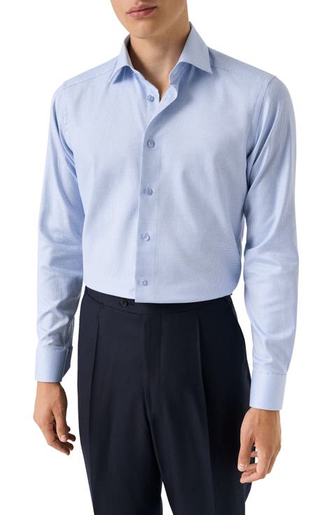 Contemporary Fit Houndstooth Twill Dress Shirt (Regular & Big)