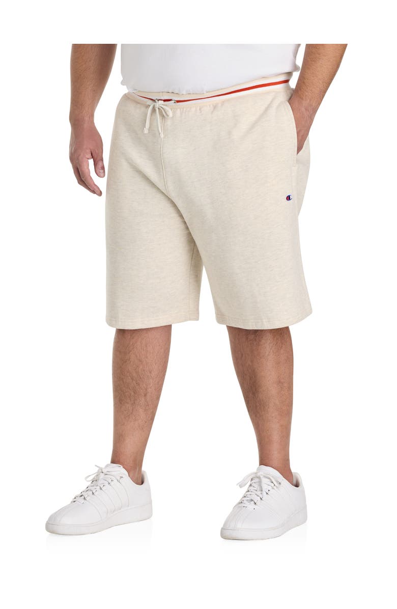 Champion Big & Tall Contrast-Ribbed Fleece Shorts, Main, color, Beige Orange