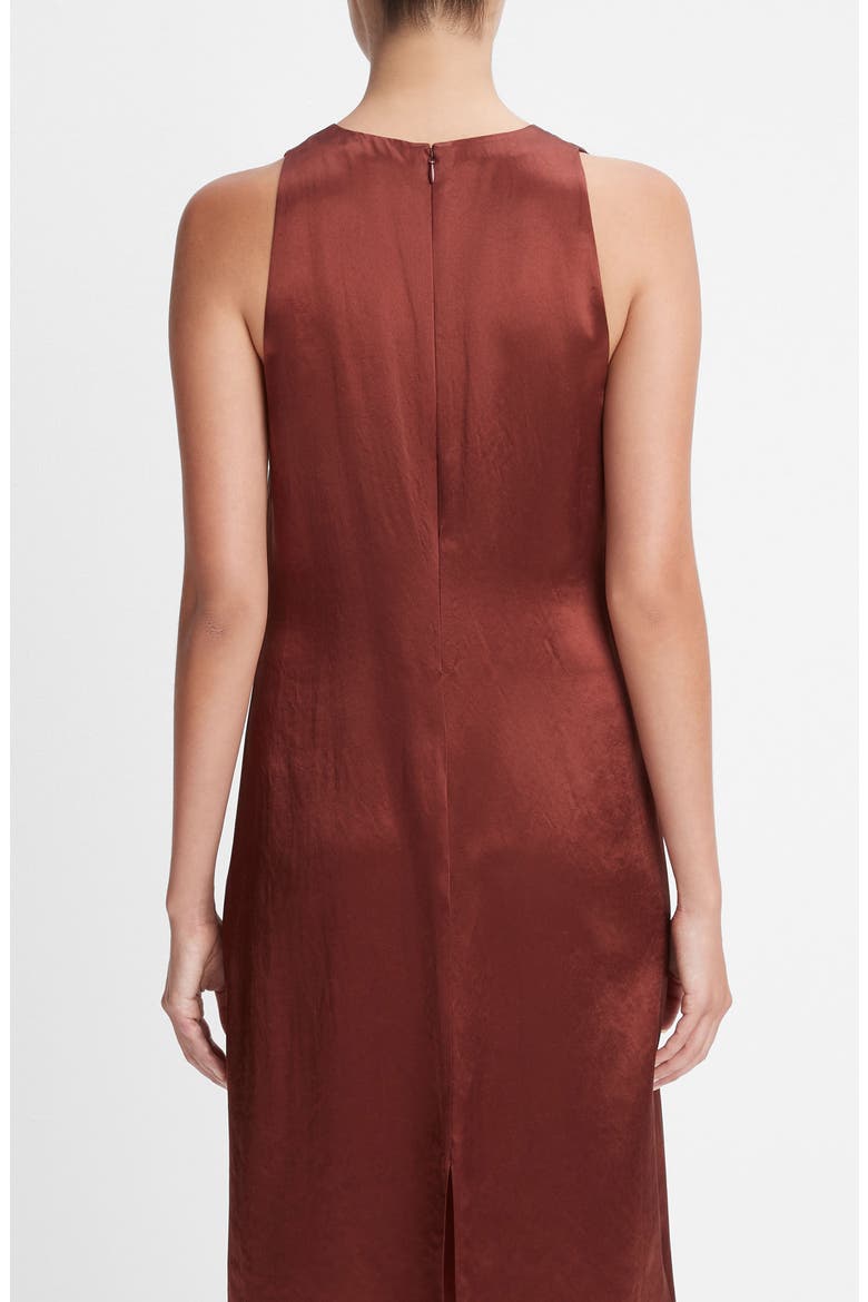 Hammered Satin Sleeveless Dress, Alternate, color, CINNAMON STICK