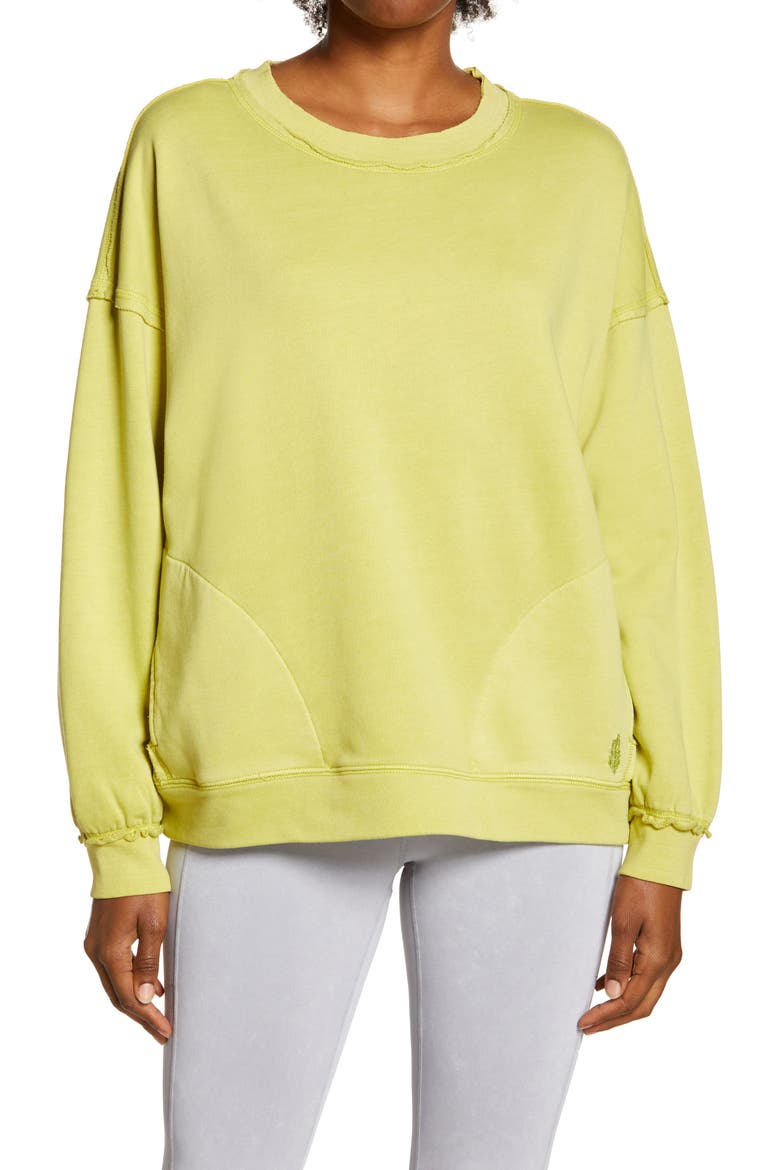 Free People FP Movement Metti Crewneck Sweatshirt, Main, color, ACACIA