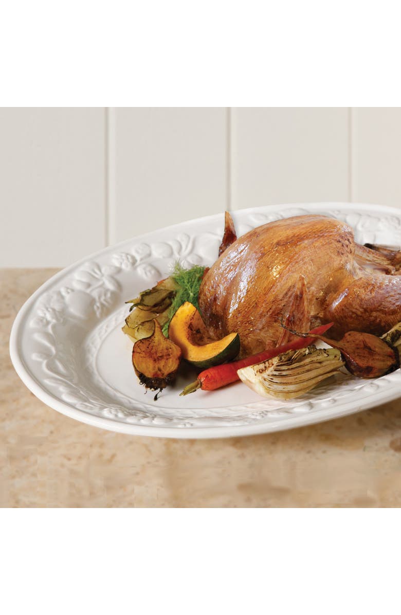 Gibson Home Fruitful 18.75 Inch Oval Platter, Alternate, color, White