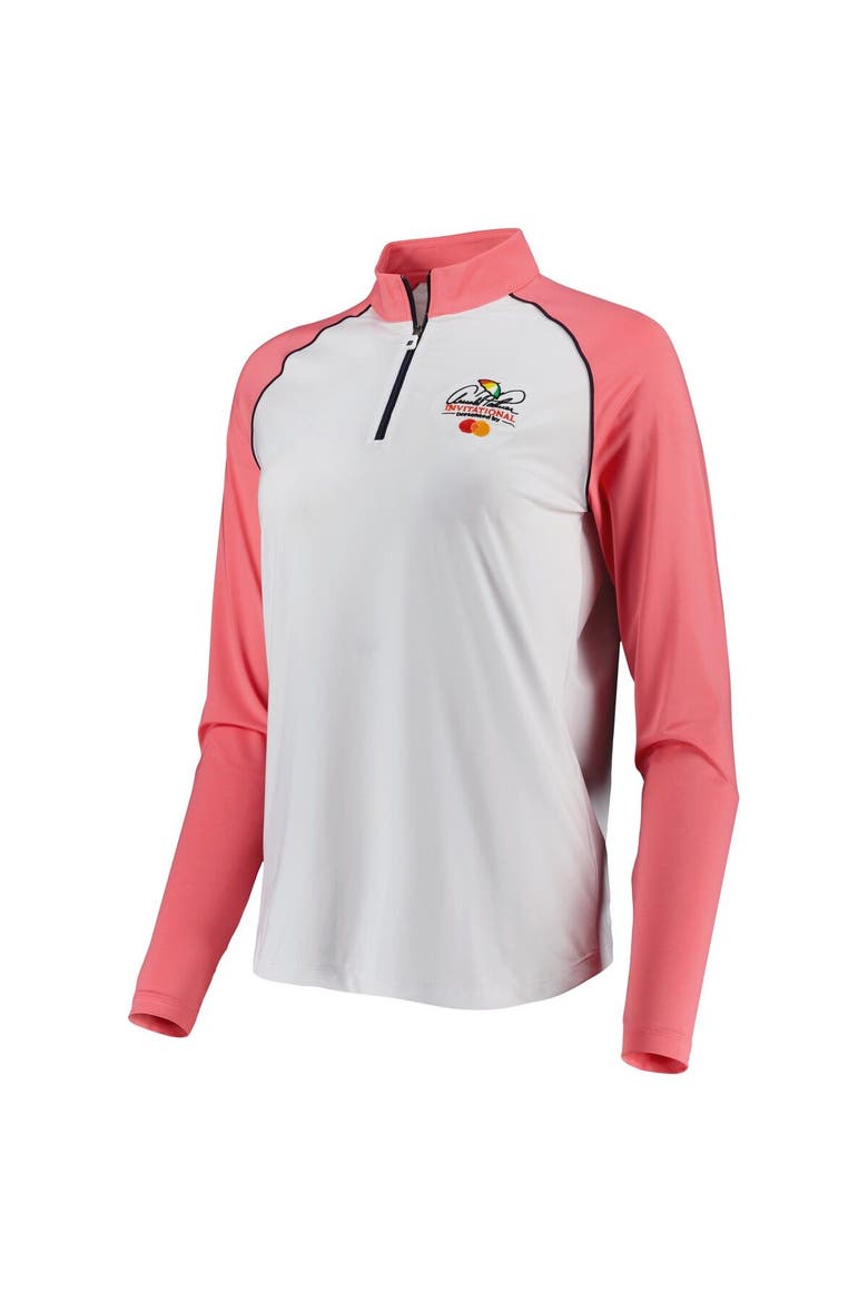 Arnold Palmer FootJoy Women's Sun Protection Raglan Quarter-Zip Long Sleeve Top - White, Alternate, color, White