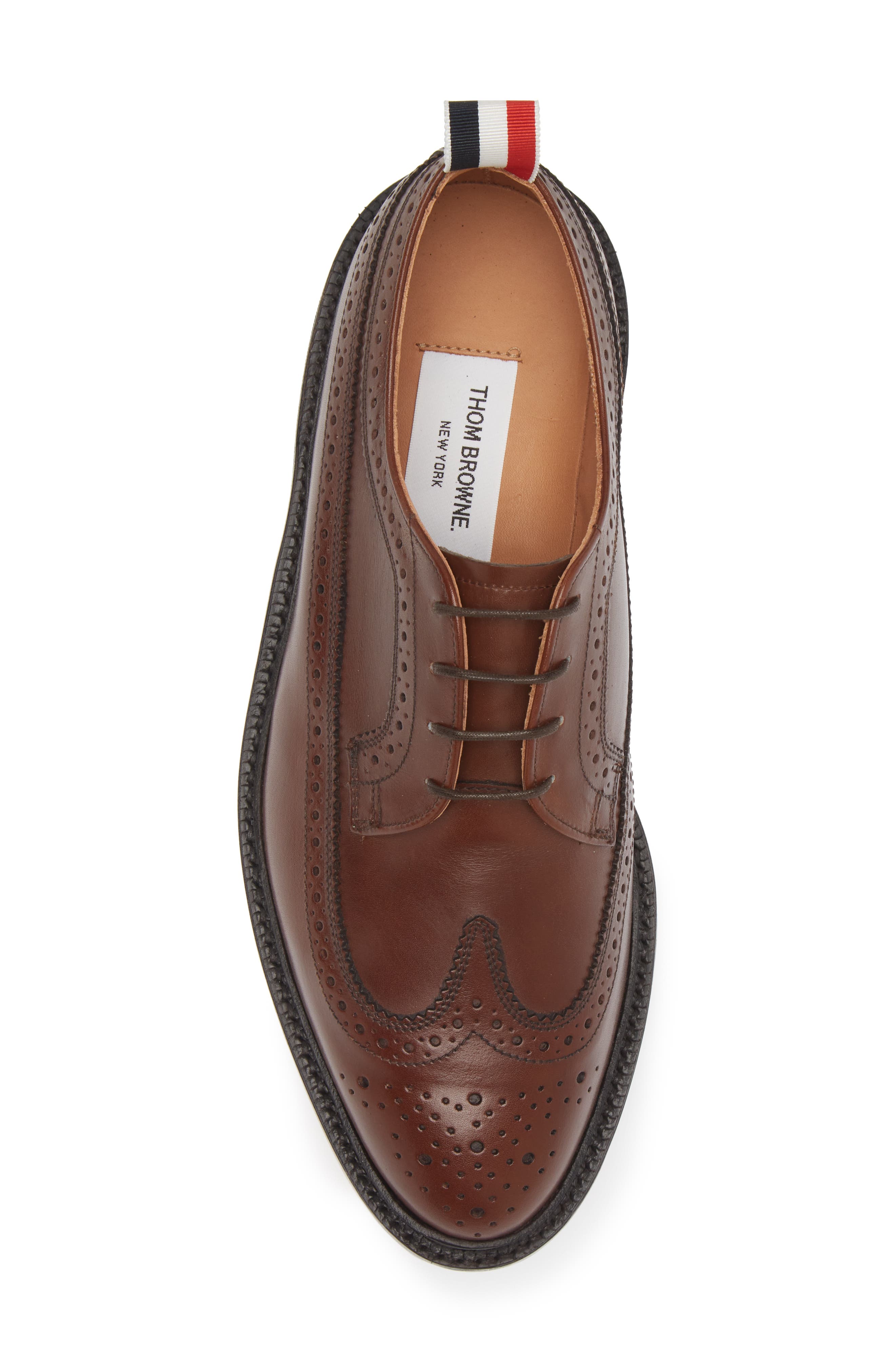 Thom Browne Classic Longwing Derby, Alternate, color, Brown