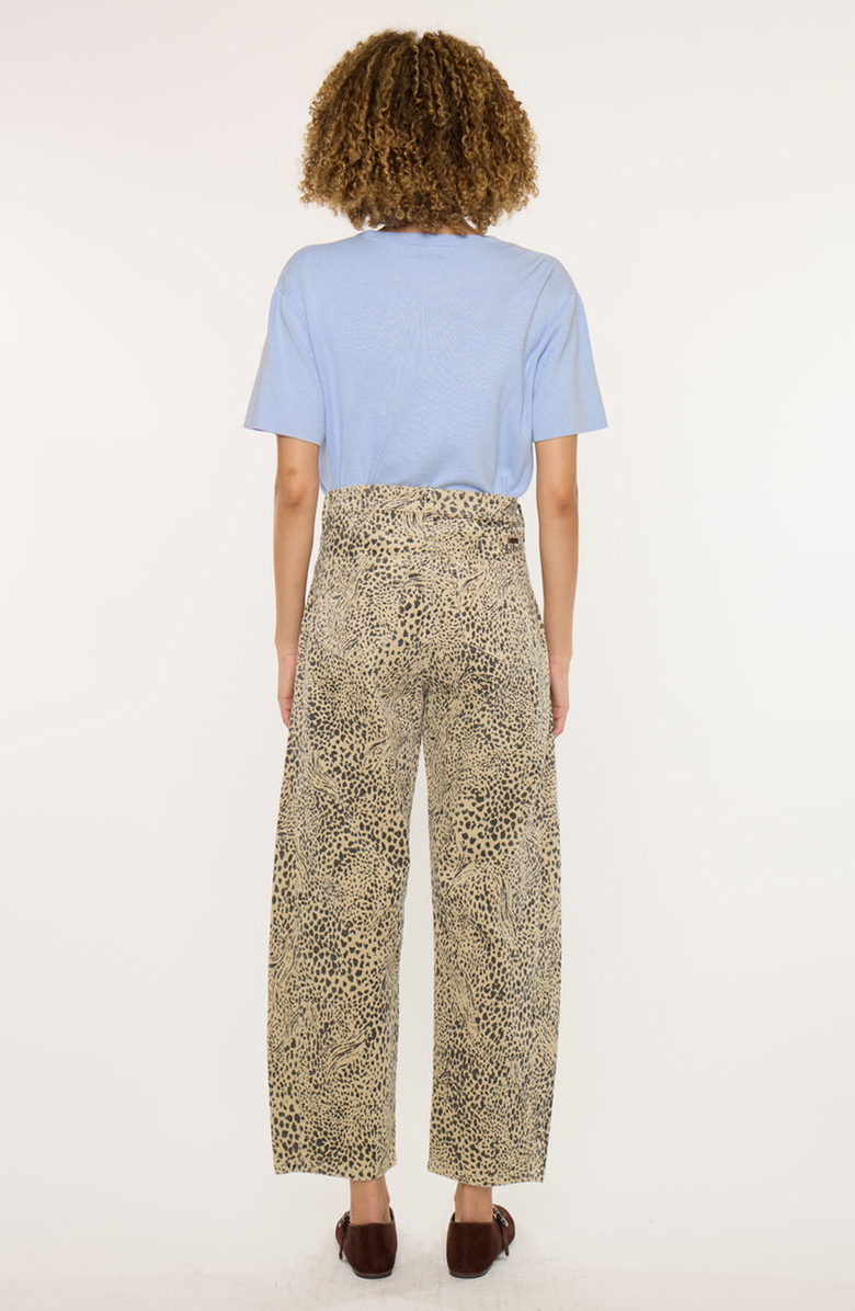 KanCan Lydia Low Slung Barrel Jeans, Alternate, color, Leopard Print