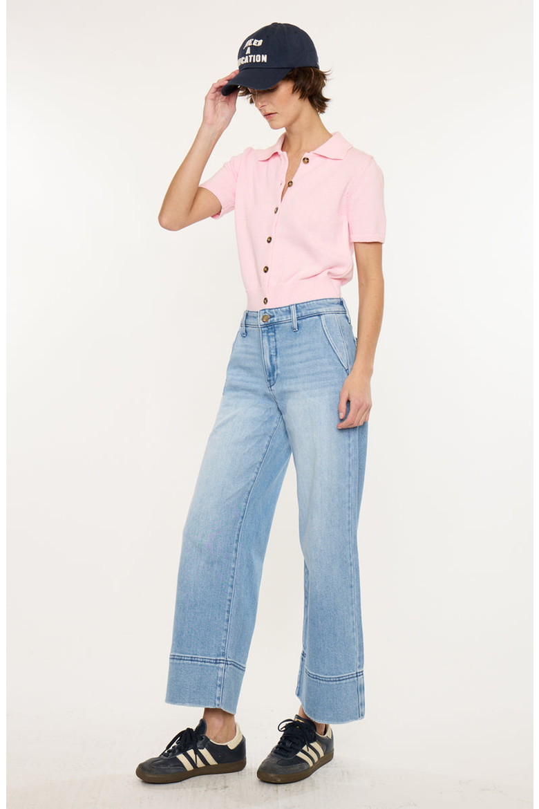 Darla High Rise Cropped Wide Leg Jeans, Alternate, color, Medium Wash