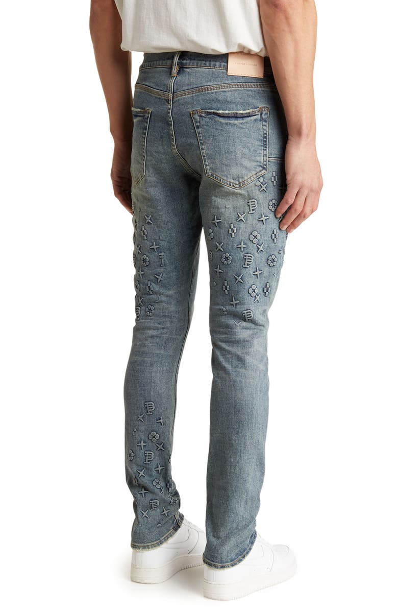 PURPLE BRAND Embossed Skinny Jeans, Alternate, color,