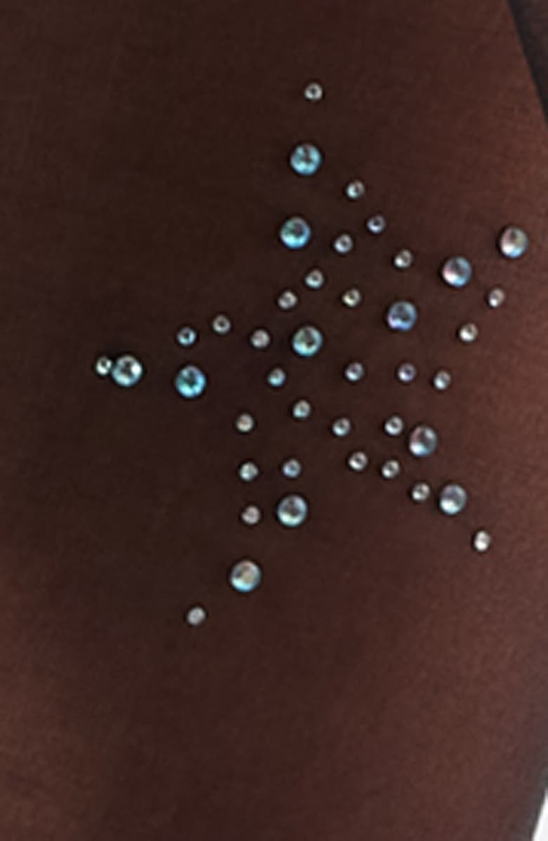 HIGH HEEL JUNGLE Glitter Star Sheer Tights, Alternate, color, Black