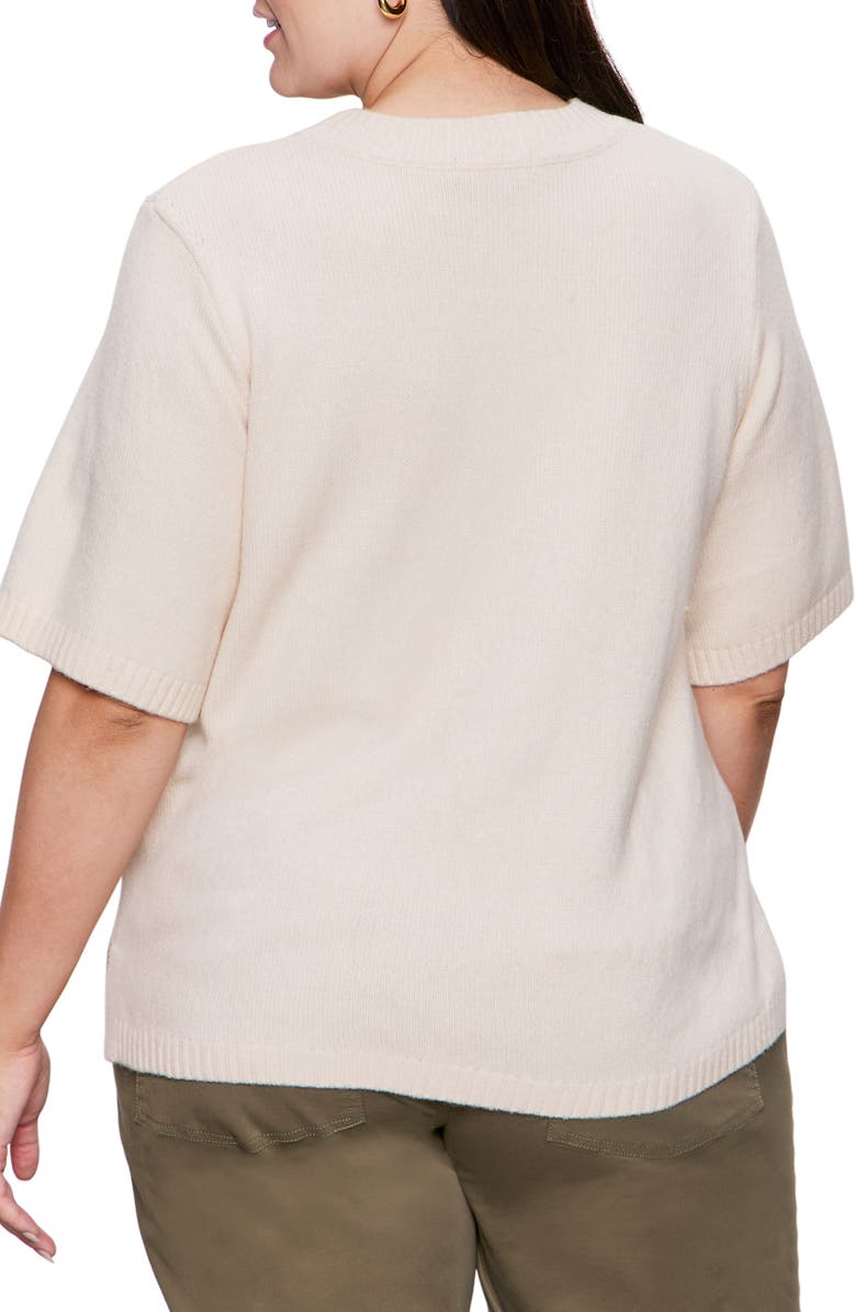 Sanctuary Perfect Short Sleeve Sweater, Alternate, color, Light Oat