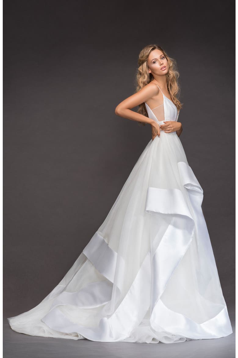 Andi Sweetheart Mikado & Tulle Ballgown, Alternate, color, IVORY