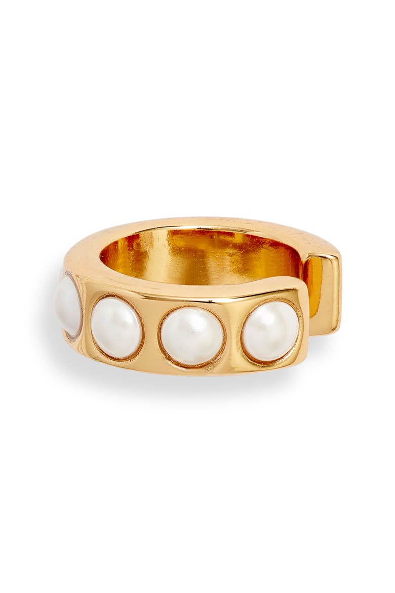 Imitation Pearl Ear Cuff, Main, color, GOLD