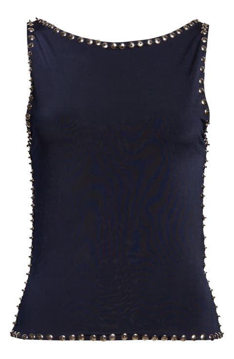 Zelna Stud Open Back Tank