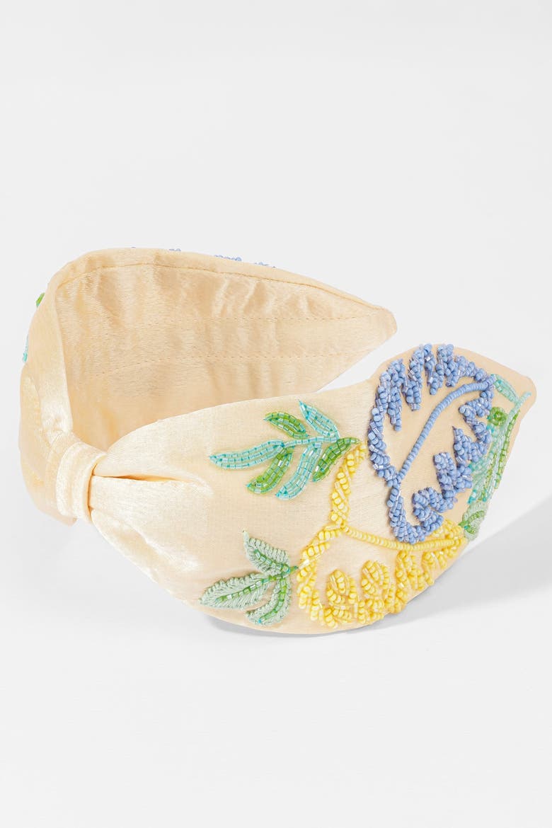 Summer Leaf Knotted Headband, Alternate, color, Yellow