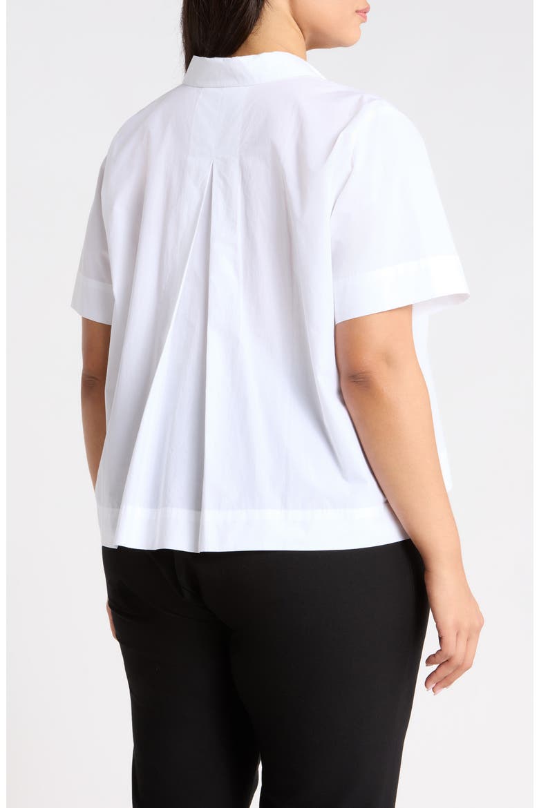 Pleated Poplin Shirt, Alternate, color, WHITE