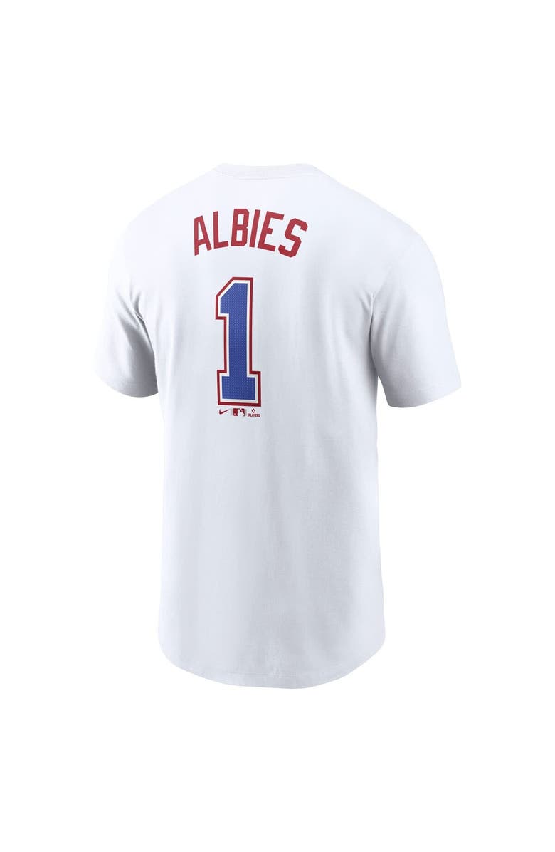 Nike Men's Nike Ozzie Albies White Atlanta Braves 2024 City Connect Fuse Name & Number T-Shirt, Alternate, color, 
