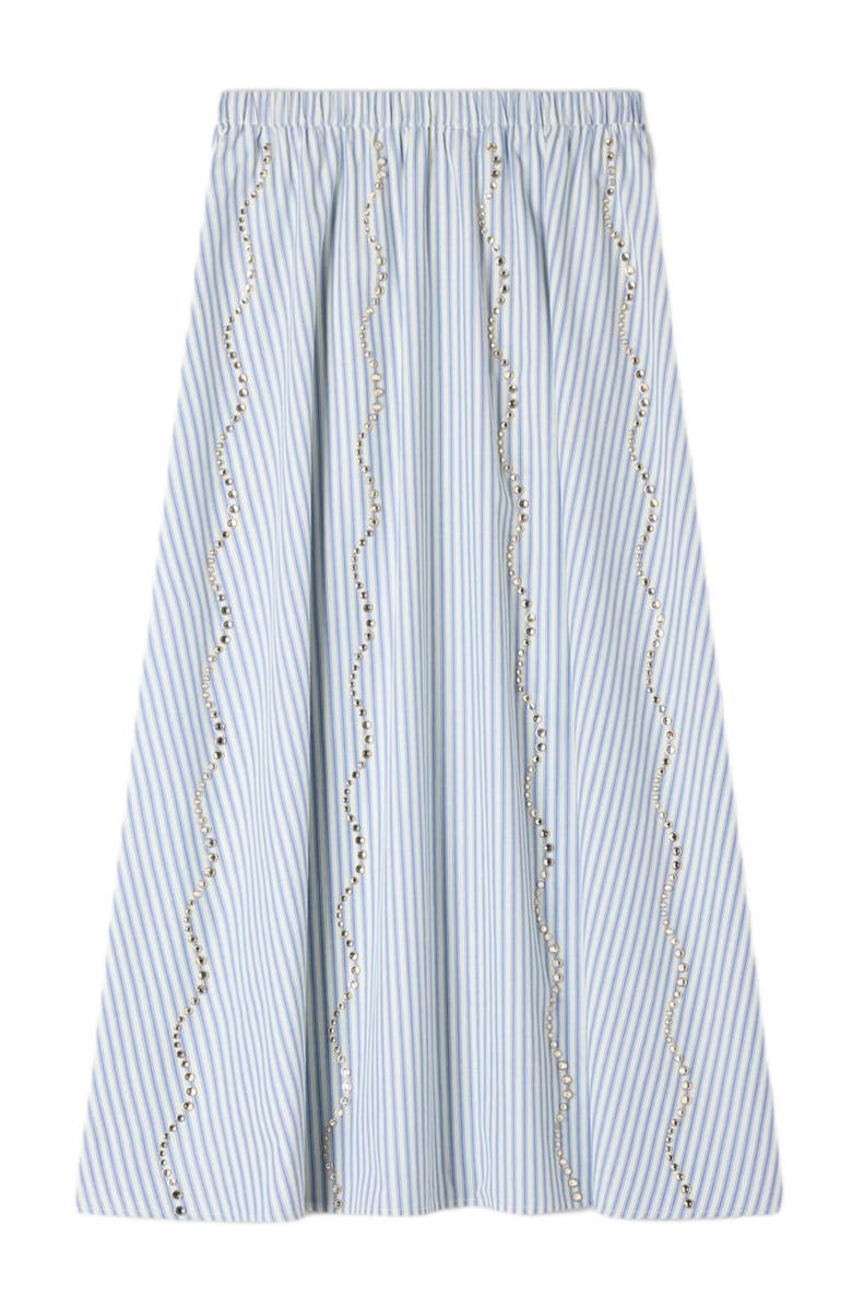 SANDRO Rhinestone striped long skirt, Alternate, color, Blue