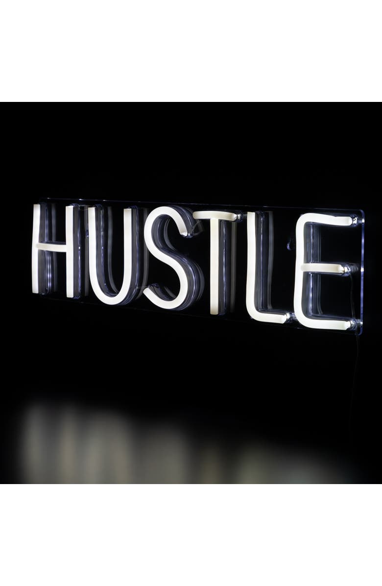 Northlight LED Hustle Neon Lighted Wall Sign - 20" - White, Alternate, color, White