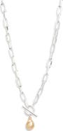 Nordstrom T-Bar Pebble Pendant Necklace