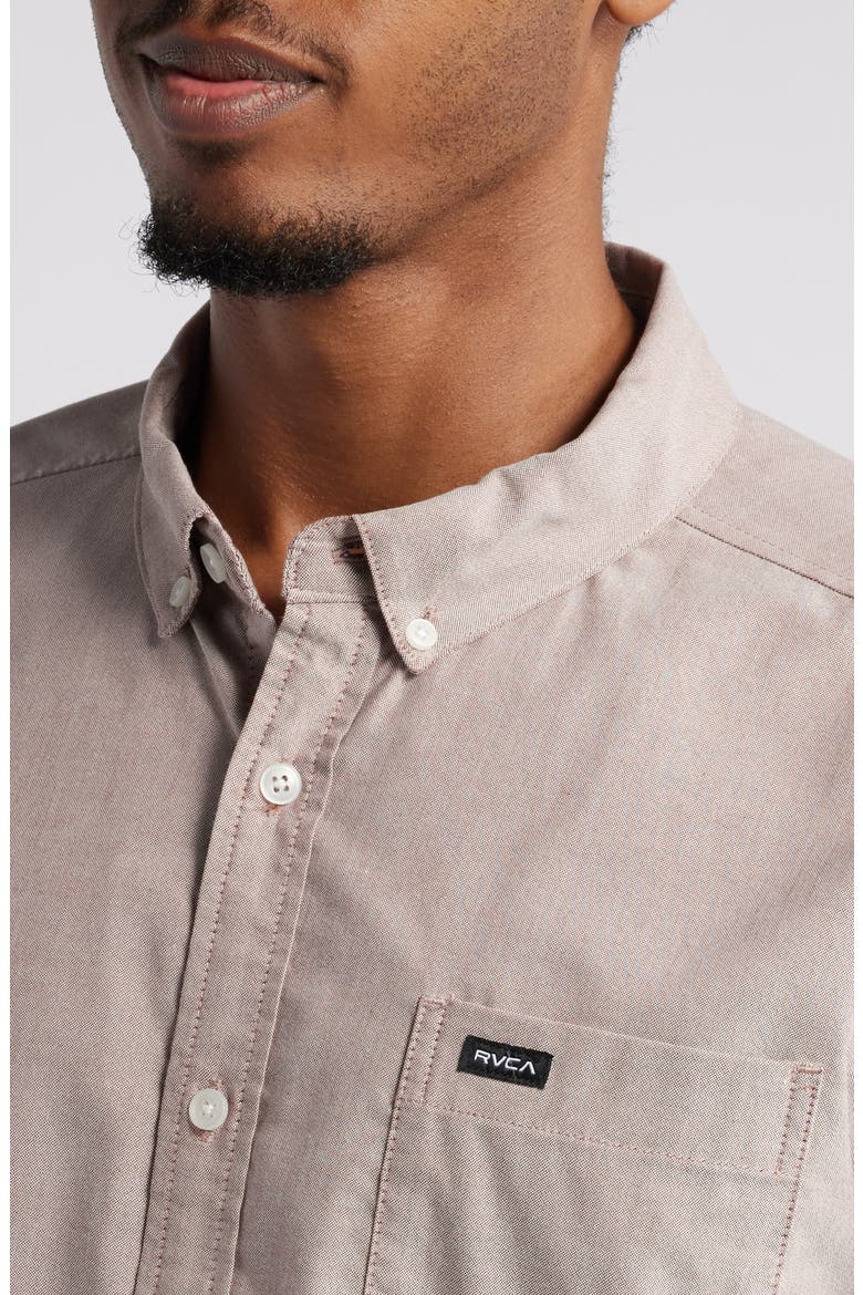 That'll Do Short Sleeve Stretch Button-Down Shirt, Alternate, color, RED EARTH