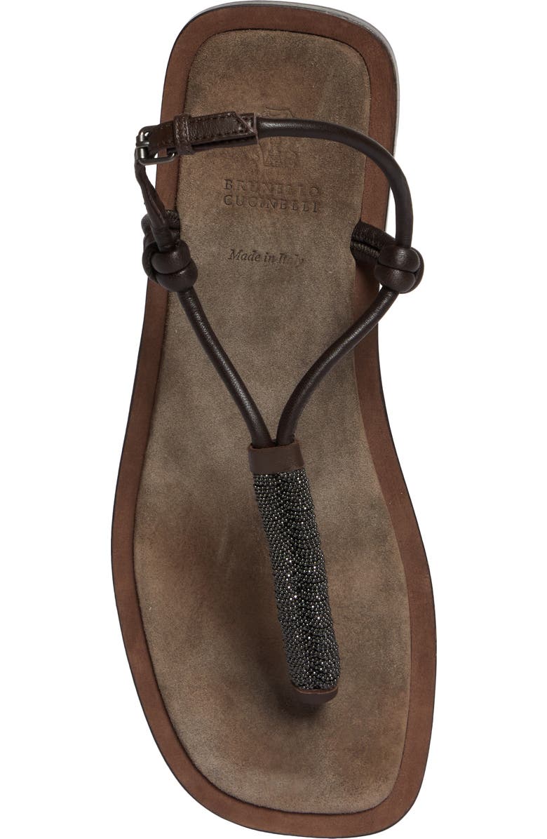 Brunello Cucinelli Monili T-Strap Sandal, Alternate, color,