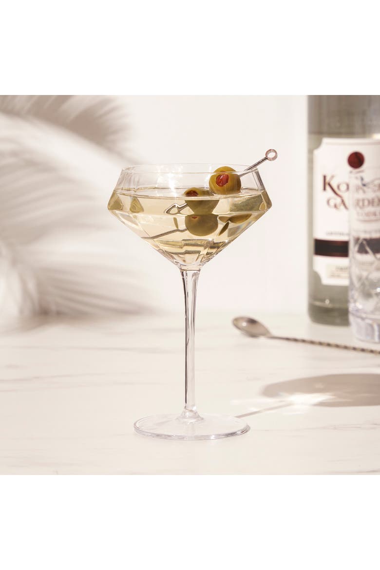 Seneca Crystal Diamond Martini Glasses Set of 2, Alternate, color, Clear