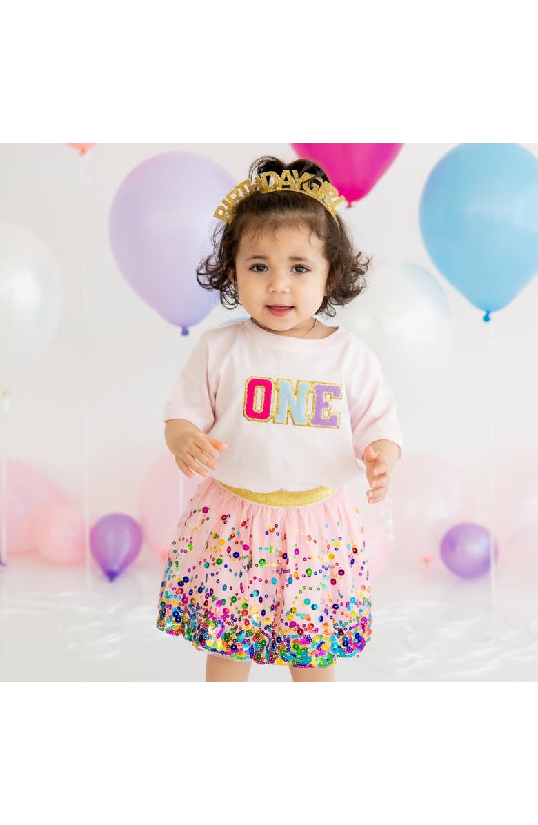 Sweet Wink First Birthday Patch Short Sleeve T-Shirt, Alternate, color,