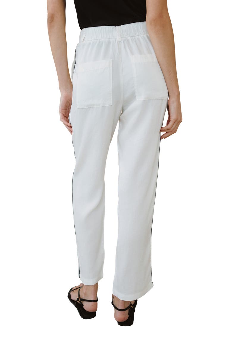 Piped High Waist Ankle Pants, Alternate, color, OFF WHITE