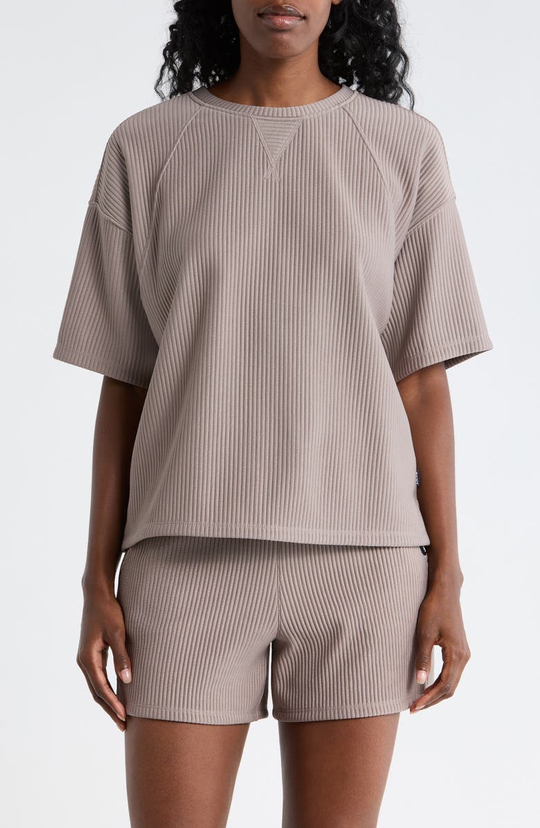 DKNY Short Sleeve Knit T-Shirt, Main, color, Mushroom