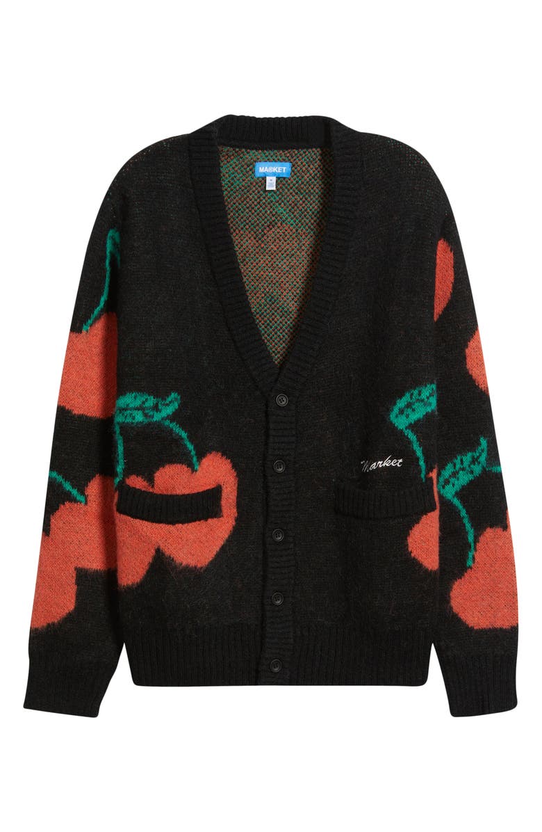 MARKET Double Cherries Cardigan, Alternate, color, Pirate-Black