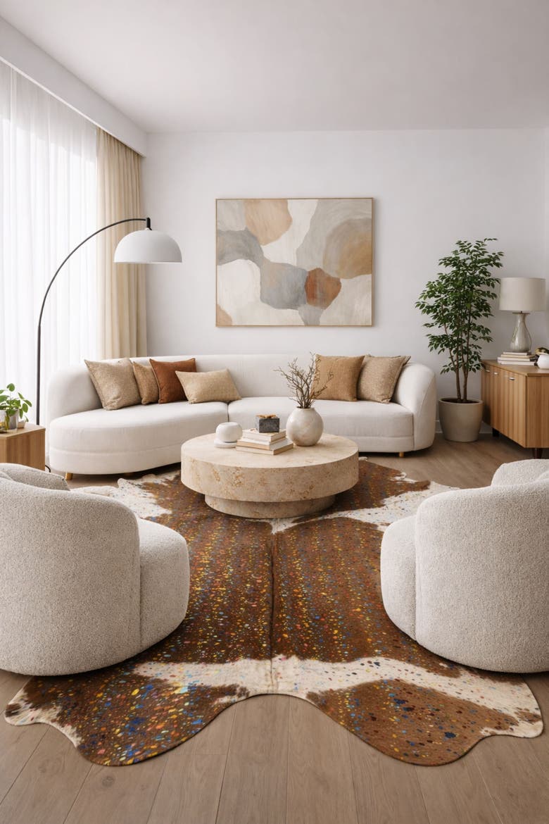 Eco Hides RH Rugs Luma Metallic Color Cowhide Rug 8'1" × 6'8", Alternate, color, Metallic Color