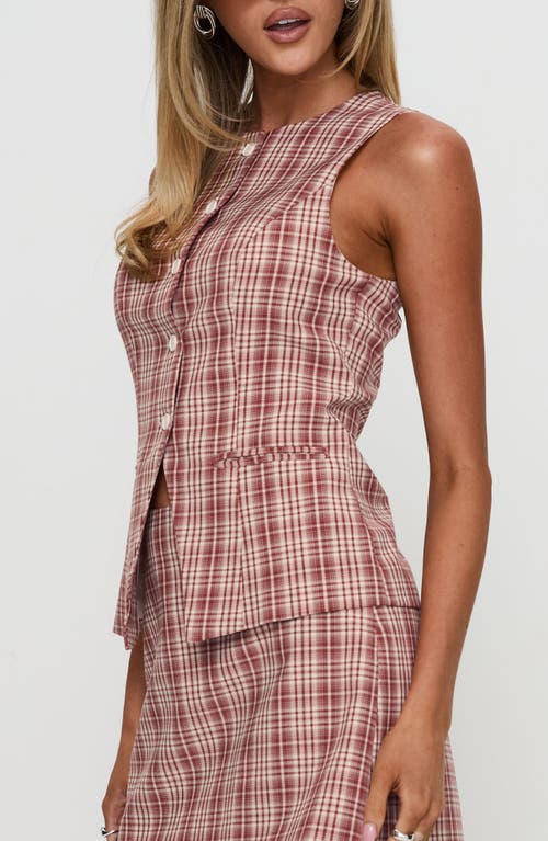 Princess Polly Theodosia Check Cutaway Vest In Multi