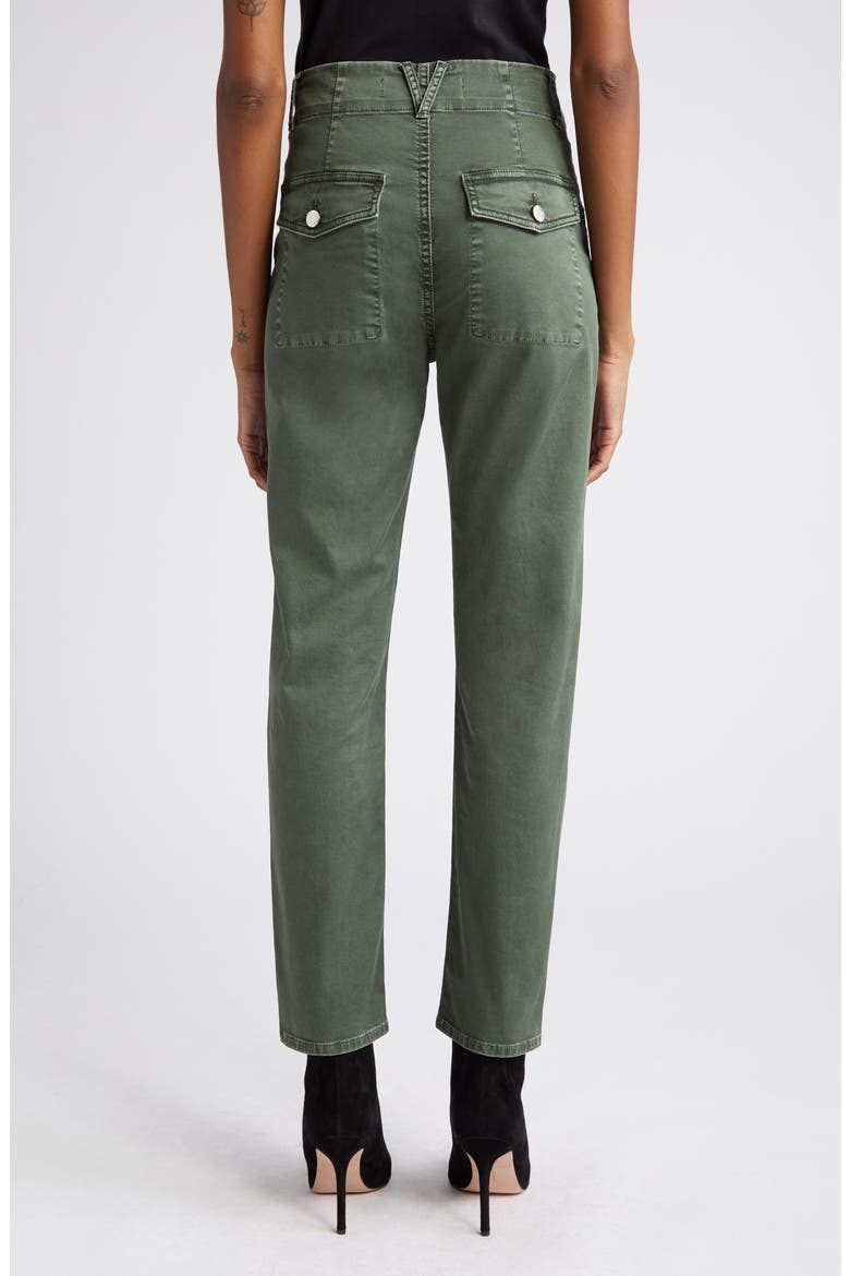 Arya Button Fly Stretch Cotton Pants, Alternate, color, ARMY GREEN