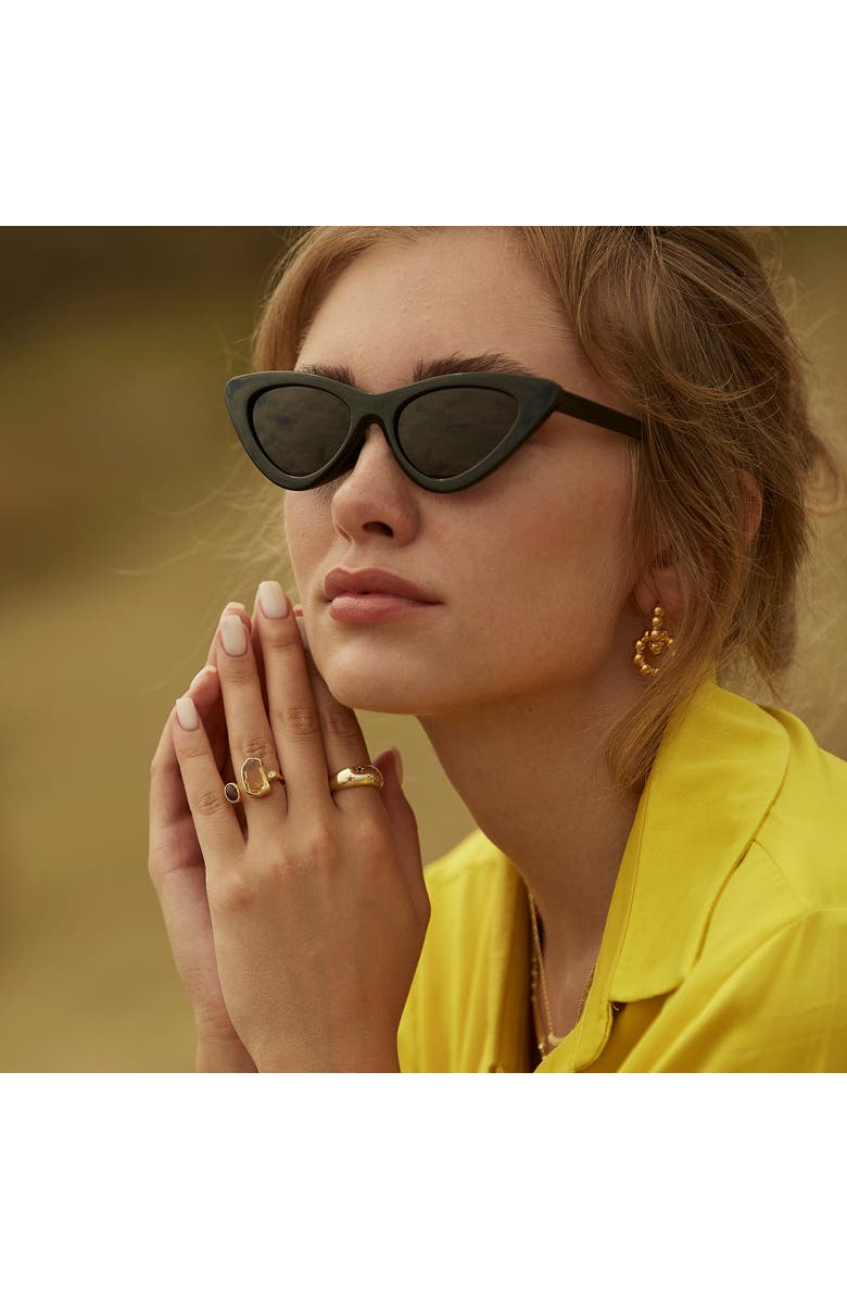 Spero London Celestial Star Sterling Silver Dome Ring With Stones, Alternate, color, Gold