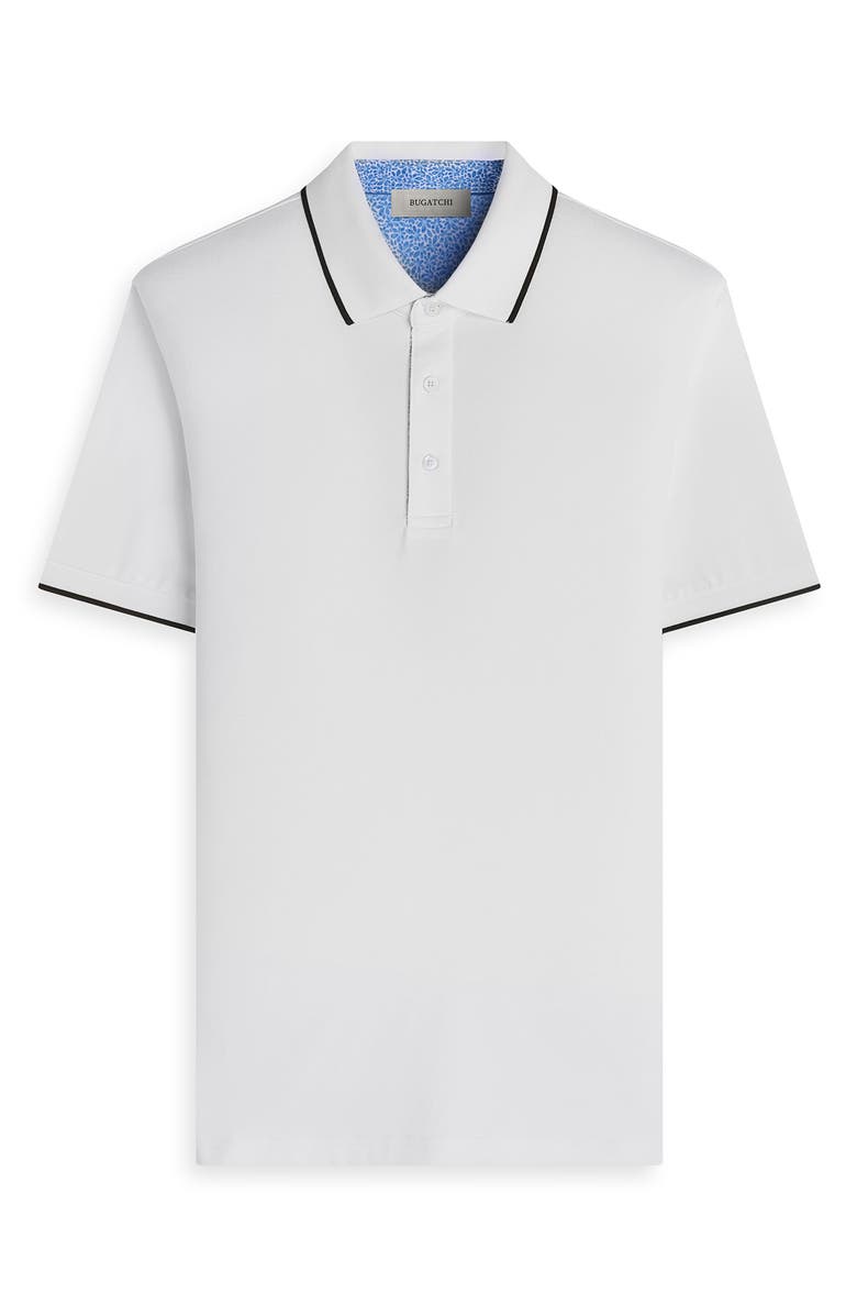 Bugatchi Performance Tipped Polo, Alternate, color, White