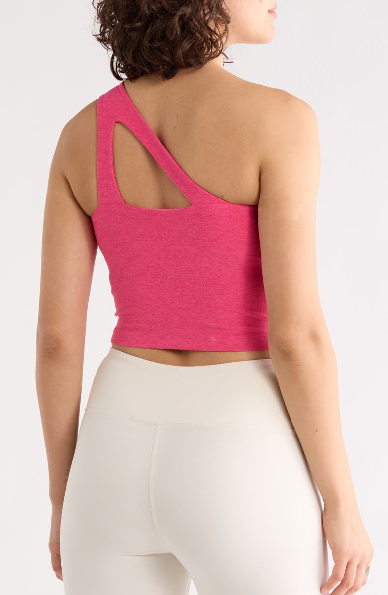 Beyond Yoga Space Dye One Up Asymmetric Crop Tank Top, Alternate, color, Vivid Pink Heather