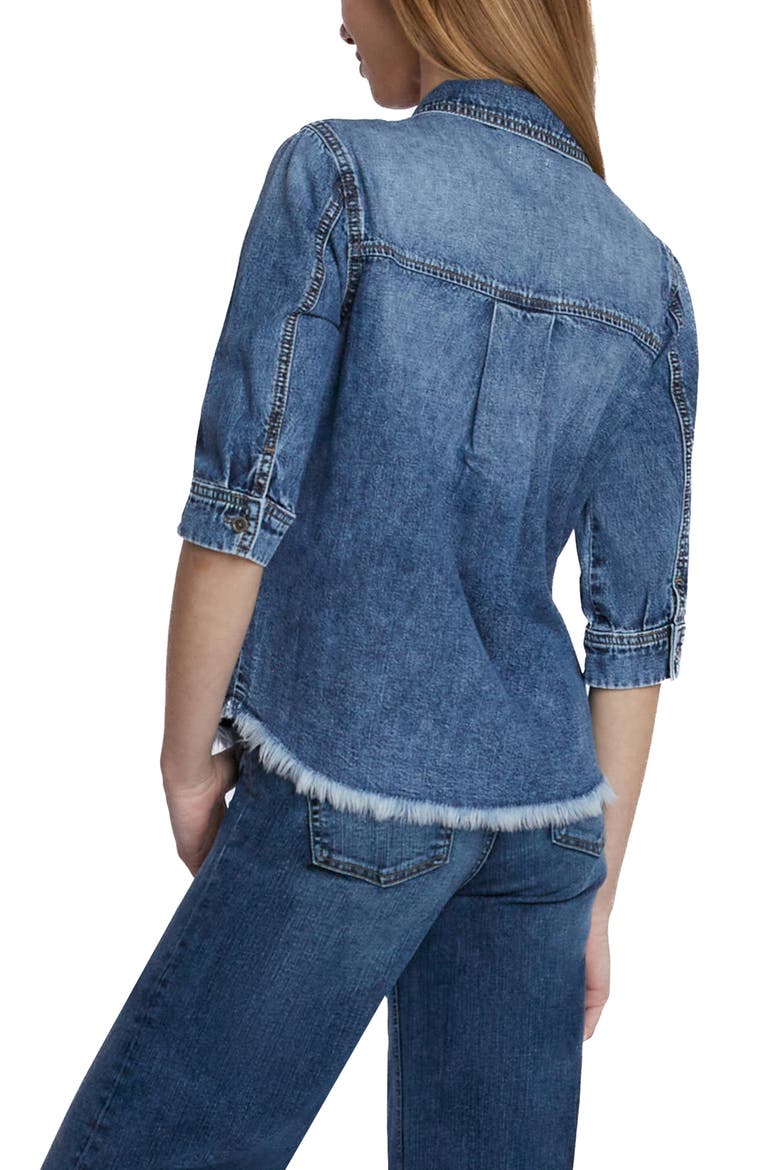 Everyday Fray Hem Denim Shirt, Alternate, color, REBECCA BLUE